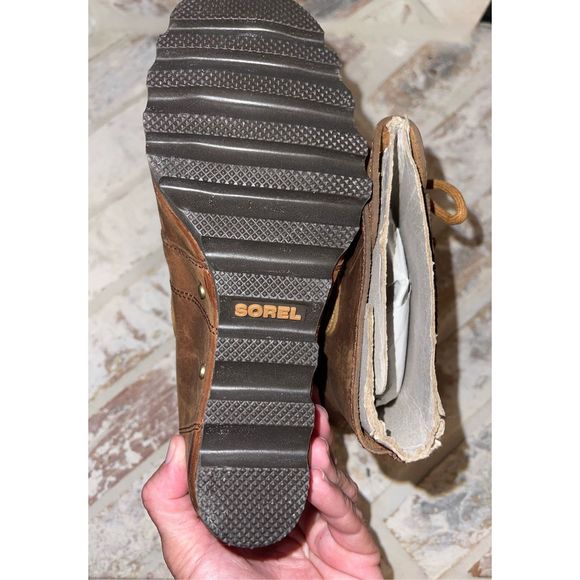 Sorel Joan of Arctic II Brown Leather Lace Up Wedge Heel Booties Women Size 6 - Picture 8 of 8